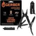 Gerber Gear Center-Drive Multitool - With Needle-Nose Pliers, 3.25" Blade & Center-Axis Bit Driver - Includes Magnetic Flathead & Phillips Bits - Comes with Coyote Brown Sheath - Made in USA - Black
