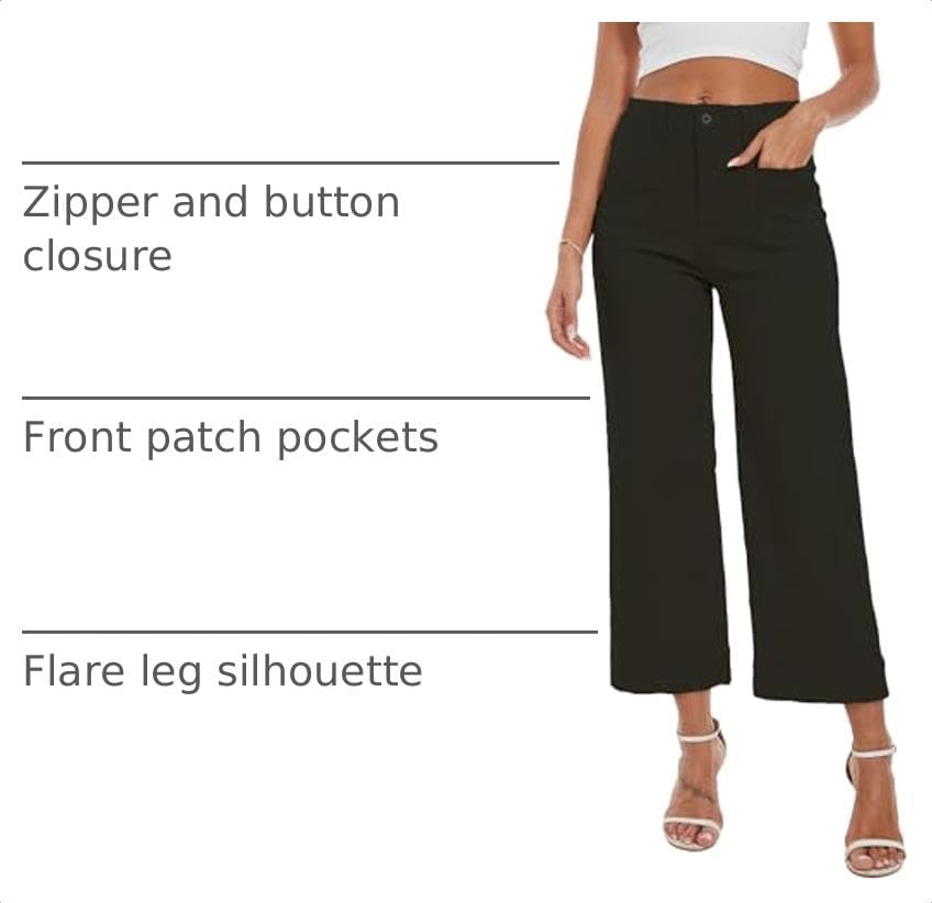 Wide Leg Jeans for Women Trendy High Waisted Flare Jeans Cropped Pants Stretchy Baggy