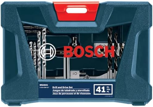 BOSCH CLPK22-120 12V Max Cordless 2-Tool 3/8 in. Drill/Driver and 1/4 in. Impact Driver Combo Kit with 2 Batteries, Charger and Case & Bosch MS4041 41-Piece Drill and Drive Bit Set