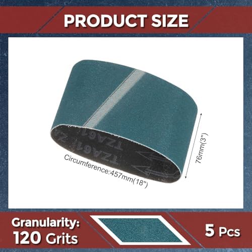 5 Pcs Sanding Belts 3 x 18 Inch 120 Grit Zirconia