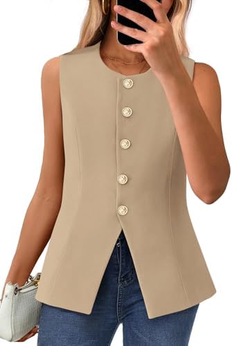BTFBM Suit Vest Tops For Women Sleeveless Blazer Work Wear