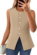 BTFBM Suit Vest Tops For Women Sleeveless Blazer Work Wear