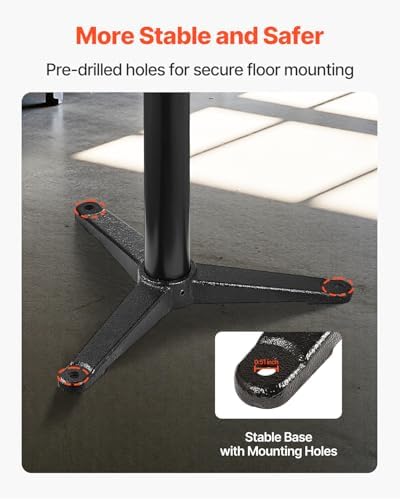 VEVOR Bench Grinder Stand, Bench Grinder Vise Floor Pedestal with 12" x 10" Mounting Plate, 5-Level Height Adjustable Pedestal Stand with Grinding Wheel Storage Compartment & Heavy-Duty Cast Iron Base