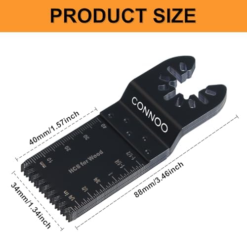 CONNOO 120 Pack Oscillating Saw Blades, Multitool Oscillating Tool Blades for Wood Metal Plastics, Japanese Long Teeth, Quick Release Multi Tool Blades Kits for Oscillating Tools