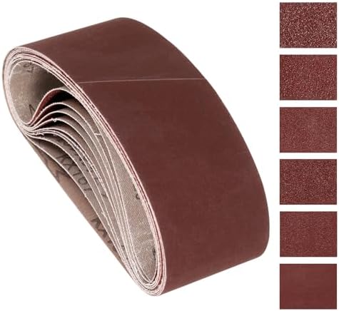 12 Pcs Sanding Belts 4 x 24 Inch 40/80/120/150/240/400 Grit