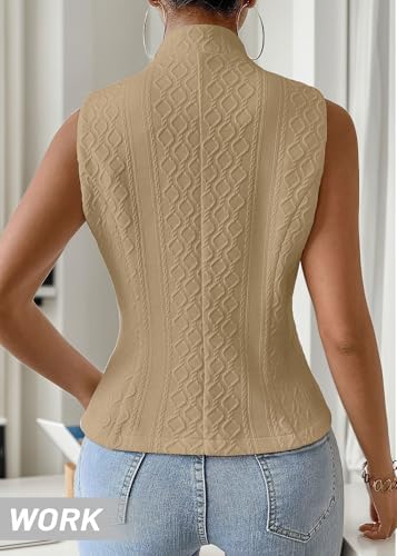 Mina Self Women's Sleeveless Sweater Vest,Knit Stretchy Dressy Casual Top