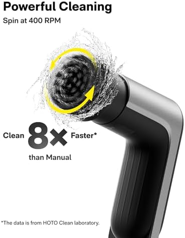 HOTO Cordless Electric Spin Scrubber, IPX7 Waterproof, Powerful Cleaning Scrubber, for Bathroom, Kithchen, Tile, Shower