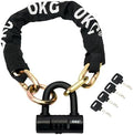 OKG Heavy Duty Bike Lock, Black, 8 lb, 2.6ft x 1/2 in (12mm) Thick Cut Proof Chain Combo 18mm Small U Lock, Ideal for Motorcycles, ATVs, Mopeds or Garage Security