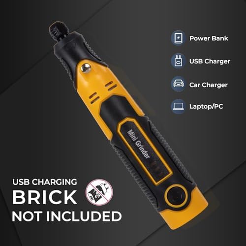3.6V Cordless Rotary Tool Kit, 55-Piece Mini Grinder Set with Diamond Burrs, Cut-Off Wheels, Sanding Drums for Engraving, Polishing, Cutting, Resin Crafts