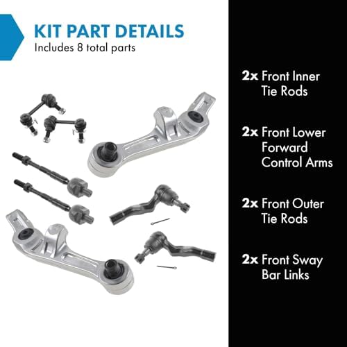 TRQ Front Steering & Suspension Kit Control Arm Sway Bar Stabilizer Link