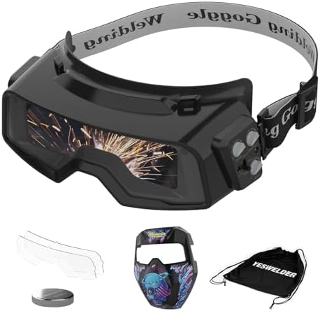 YESWELDER Auto-Darkening Welding Goggles with Mask, Wide Shade Range