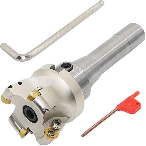Face Mill Cutter Holder EMRW 6R 63-22+R8-FMB22-7/16+RPMT1204 Hard Alloy Blade+8mm Spanner+T15 Spanner, Used for Fough Machining of The Workpiece on The Milling Machine.