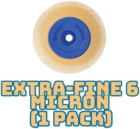 Dedeco Sunburst Radial Bristle Disc 1 Pack - 6 1/2" Curved - 1/2" Arbor - Peach 2500 Grit (Extra-Fine, 6 Micron) - Aluminum Oxide for Polishing & Finishing