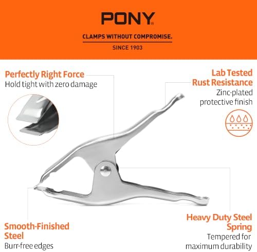 PONY 6" Heavy Duty Metal Spring Clamp Set, 10-Piece