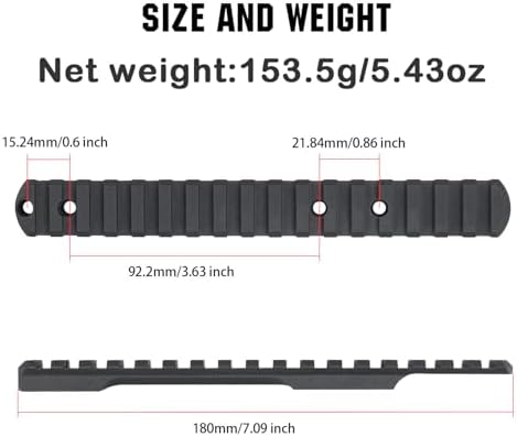 ohhunt Rail Mount 0 MOA Scope Mount Picatinny Steel with #6-48 #8-40 Screws Compatible with Remington 700 Short Action | Long Action (Short Action | 0 MOA)