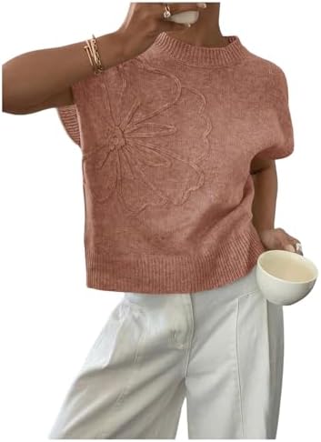 SOLY HUX Women's Short Sleeve Business Casual Sweater