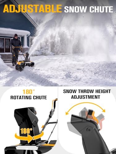 40V Cordless Snow Blower Compatible with DeWalt 20V Max Battery (Bare Tool)