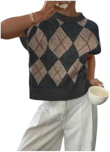 SOLY HUX Women's Short Sleeve Business Casual Sweater