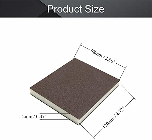 Utoolmart 12 Pcs Sanding Sponge Sanding Blocks, 180 Grit Wet Dry Washable and Reusable Sandpaper Sponge for Wood Metal Furniture Paint Drywall and Rust Removal of Rusted Metal