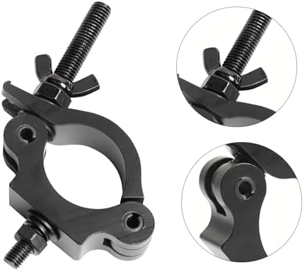 Black Clamps for Lights Stage Lighting Accessories（2pack), Lighting O Clamps, Quick Release Truss Clamp, 40mm-52mm Half Coupler Mounting Bracket, Stage Light Clamp