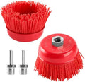POLIWELL 2 Pack 4 Inch Abrasive Nylon Bristle Cup Brush