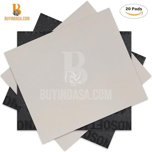 Indasa Rhynosoft Foam Sanding Pads - 4.5" x 5.5",Hook and Loop, 1500 Grit, Redline, Flexible,Tear-Resistant, Ideal for Automotive, Wood,& Finishing (Pack of 20 Pads)