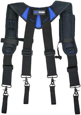 MELOTOUGH Magnetic Tool Belt Suspenders with Magnetic WristBand for Work Belt Padded Suspenders Constrcution