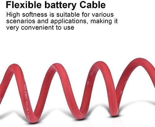 6 Gauge Battery Cable, 10FT Red + 10FT Black 6 AWG Pure Copper Wire Welding Cable, for Automotive, Battery, Solar and Generator, Standard USA OFC Wire