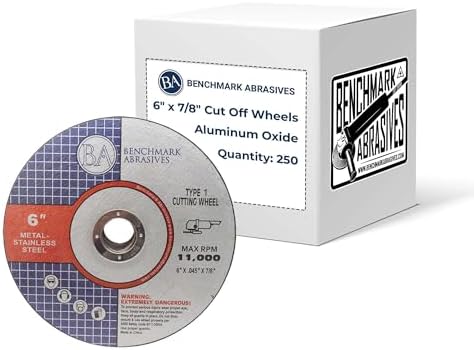 Benchmark Abrasives 6" Aluminum Oxide Type 1 Cut Off Wheels, 250-Count