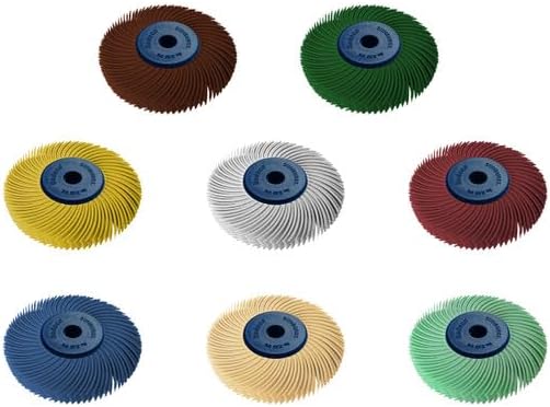 Dedeco Sunburst Radial Disc – 2" TC 6-Ply Assortment – Aluminum Oxide (A/O) Multi-Grit Polishing & Surface Finishing Discs for Rotary Tools – 1/4" Arbor – 8-Piece Kit