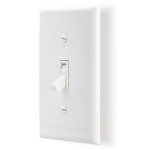 Baomain 6-Pack 15 Amp Toggle Light Switch with Wall Plate, 3-Way, Residential/Commercial Grade, On/Off Switch, Glossy White, UL Certified