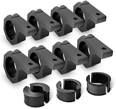 Nilight Horizontal Bar Clamp Mounting Bracket Kit for Off-Road LED Light Bar on Roof Rack Roll Cage Holder,2 Years Warranty (90021H) 8Count(Pack of 1) Black