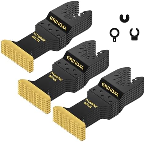 20pcs Titanium Oscillating Saw Blades, Universal Multitool Blades for Metal Nails Wood Cutting, Oscillating Tool Blade for Hard Material, Multi Tool Blades Kits for Milwaukee Dewalt Bosch Ryobi