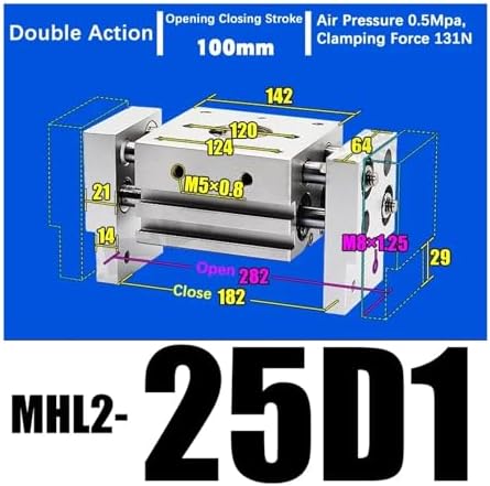 Double Acting Pneumatic Gripper Wide Type Air Gripper Parallel Cylinder Aluminium Clamps MHL2-20D MHL2-20D1 MHL2-20D2(MHL2-25D1)