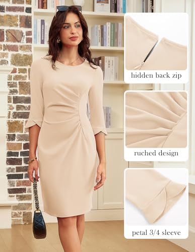 GRACE KARIN Work Dresses for Women 3/4 Sleeve Sheath Business Dress