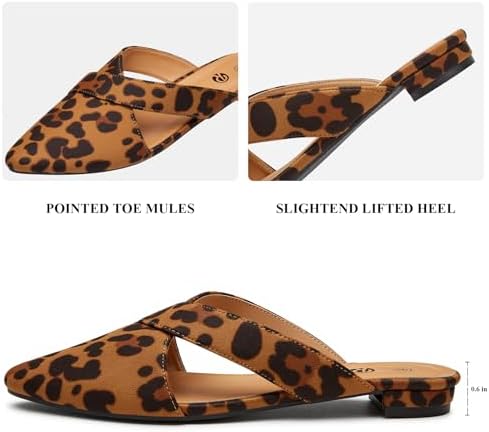 Rekayla Women's Mules Closed Pointed Toe Flats Backless Loafers Shoes for Women
