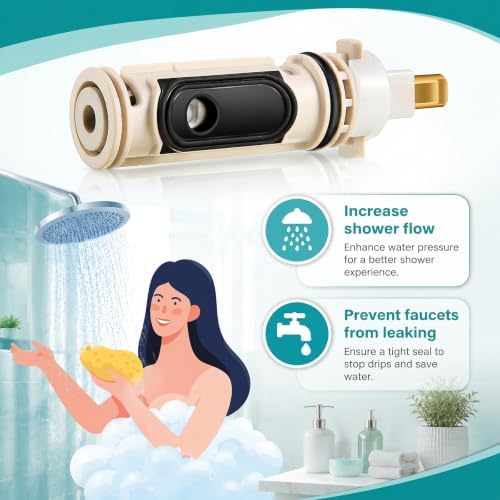 Enhon 4 Pack 1222 Replacement Cartridge Compatible with Moen with Puller, Tub Shower Cartridge Replacement Kit Compatible with Posi temp Faucet, Shower Repair Tool