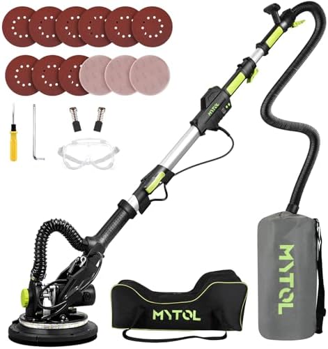 MYTOL 7.2A Drywall Sander with Vacuum, LED, 6-Speed