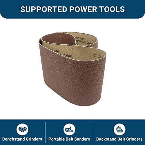 Benchmark Abrasives 6” x 48” Aluminum Oxide Sanding Belts for Grinding Deburring Polishing Rust Removal on Metal, Stainless Steel, and Carbon Steel, Use with Belt Disc Sander (2 Pack) - (180 Grit)