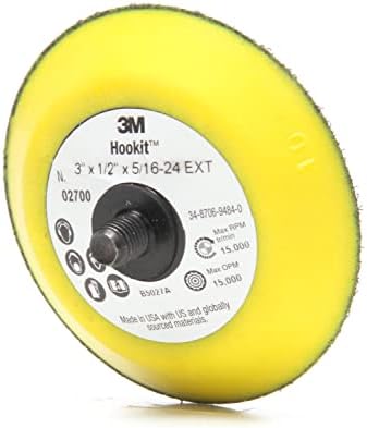 3M Hookit Disc Pad, 02700, 3 in x 1/2 in 5/16-24 External