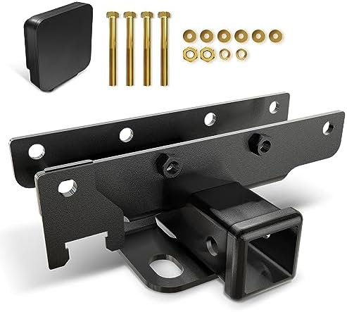 YZONA Tow Hitch 2 Inch, for Jeep Wrangler Tow Hitch Trailer Kit Compatible for 2018 2019 2020 2021 2022 2023 2024 2025 2026 JL JLU Hitch Receiver with Cover, 2 Inch Rear Bumper Towing Combo, 2/4 Doors
