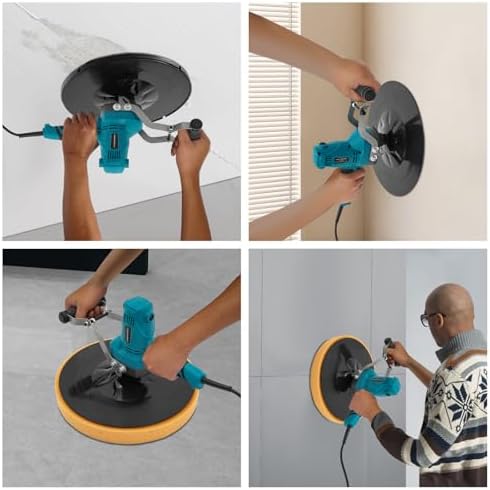 Electric Cement Mortar Trowel Sander, 850W Concrete Wall Grinder Polisher, 6-Speed Adjustable, with 3 Grinding Discs, Ergonomic Handle, for Indoor Wall, Ceiling, Plaster, DIY & Home Improvement