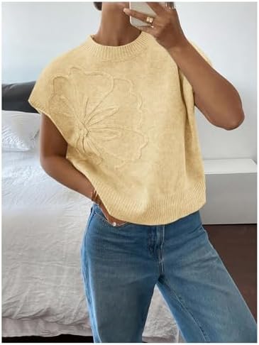 SOLY HUX Women's Short Sleeve Business Casual Sweater