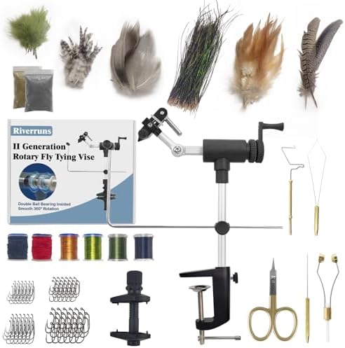Aventik MicroGrip II Generation Rotary Fly Tying Vise – Complete Vise, Tools & Materials for Professional-Quality Flies (MicroGrip Pro Kit)