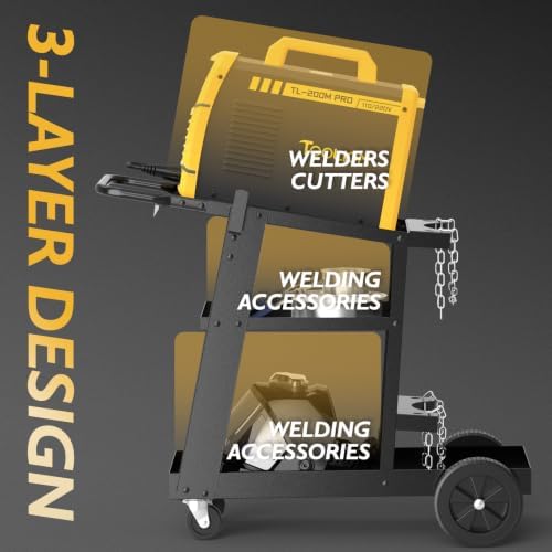 TOOLIOM 3-Tier Welding Cart with Tilted Top, 260 lb Capacity