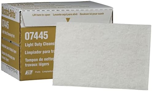 Scotch-Brite Light Cleansing 7445 Hand Pad, SF Grade, 6 in x 9 in, Light Cleaning and Scuffing, For Use on Wax, Paint, Plastic, Metal, Case of 3200