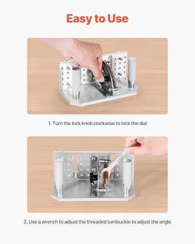 VEVOR Belt Grinder Knife Jig, 85° - 115° Adjustable Belt Sander Knife Sharpening Jig with Dual Handles, 7.68" Long Sharpener Locator Compatible with Belt Sander, Bench Grinder, Sharpening Machine