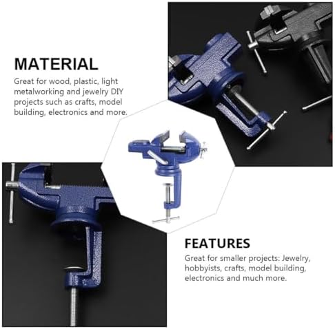 Cabilock 360 Degree Swivel Table Vise 50mm Clamp-on Bench Vise Multi-function Fixed Repair Tool for Woodworking and DIY Projects Professional Workholding Device