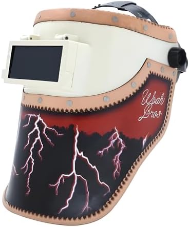 WoahBros Flip-Up Welding Helmet | Sugar Scoop Welding Hood | Fits 2x4 Cheater Lens (Not Included) | Lightning
