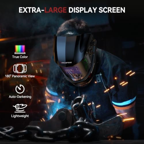 ARCCAPTAIN Welding Hood, 180° Panoramic View Auto Darkening Welding Helmet (LY800Js-GB)